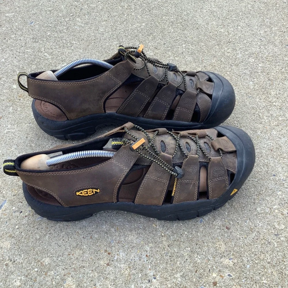 Keen Newport Premium Mens 14 Brown Leather Waterproof Hiking Sandals 1001870